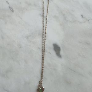 Silvertone necklace with mood heart